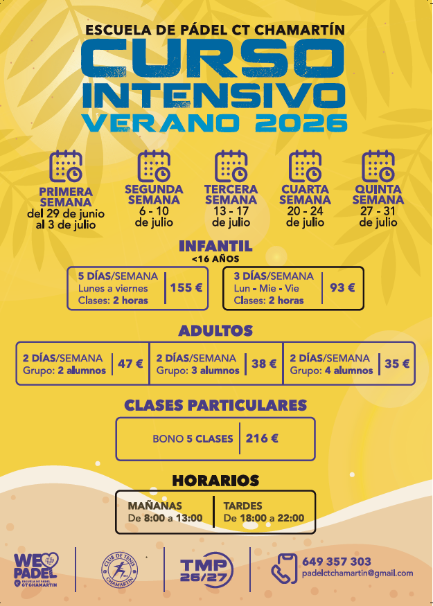 curso intensivo verano padel